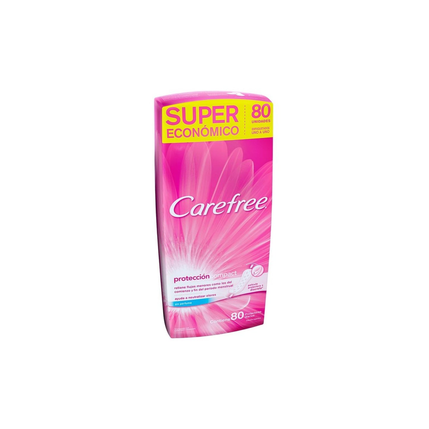 Protector Diario Carefree Compact Sin Perfume 80 Unidades