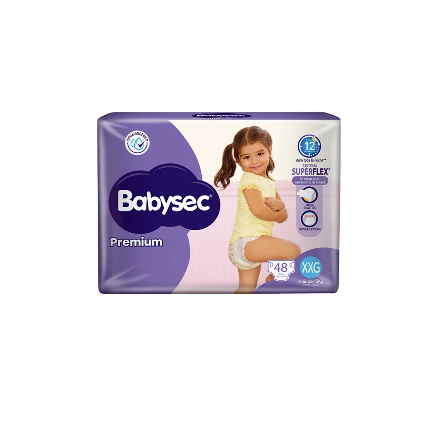 Pañal Babysec Premium Jumbo Pack Talle XXG 48 Unidades Más De 13 Kg