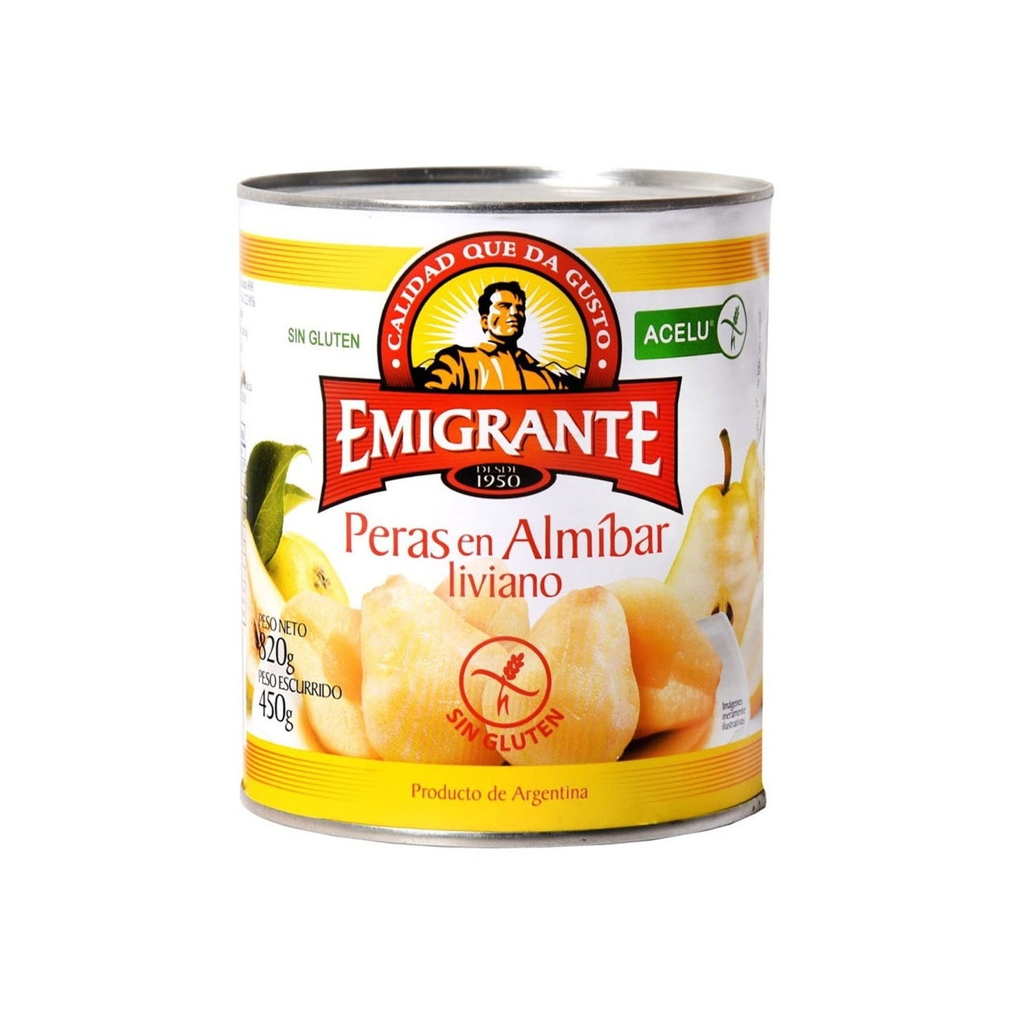 Peras En Almibar Emigrante Lata 820 G