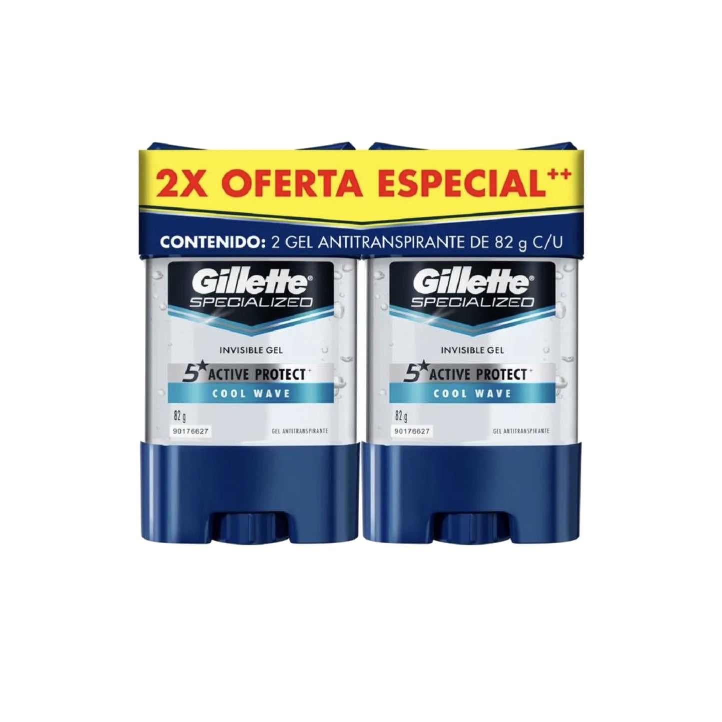 Desodorante Gillette Invinsible Gel Cool Wave Pack 2 Unidades 82 G Cada Unidad