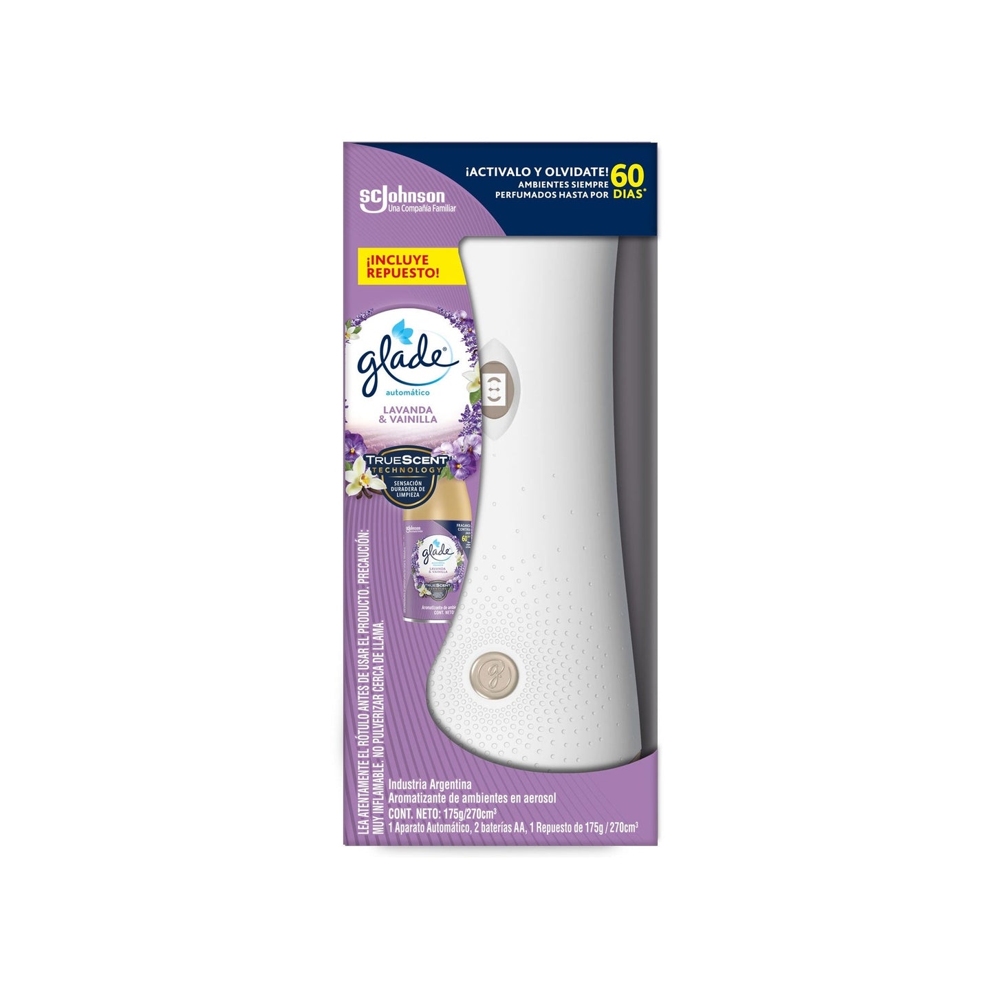 Glade Automático Aparato + 2 Baterías AA + Repuesto 270 Ml