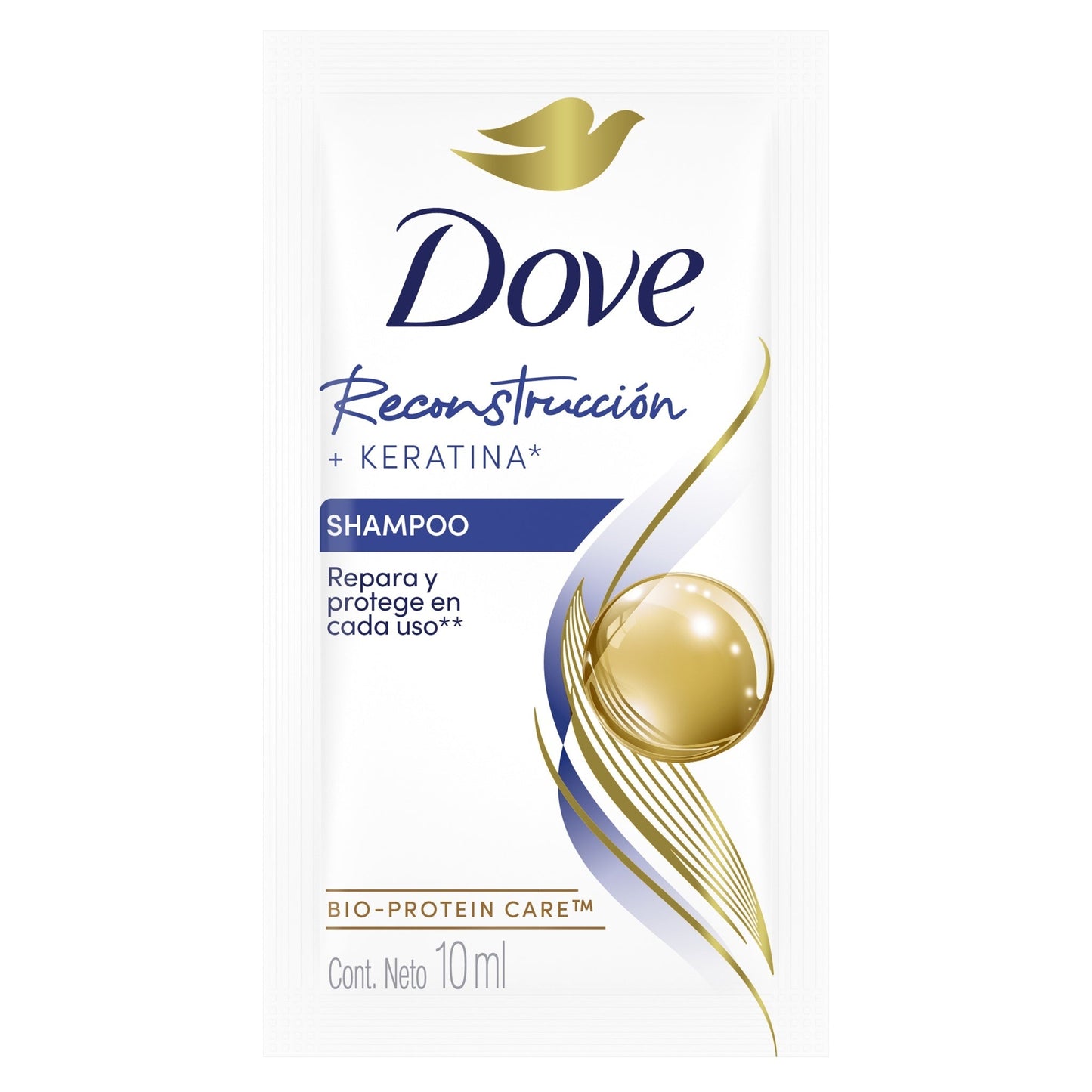 Shampoo Dove Reconstrucción Keratina Sachet 24 Unidades