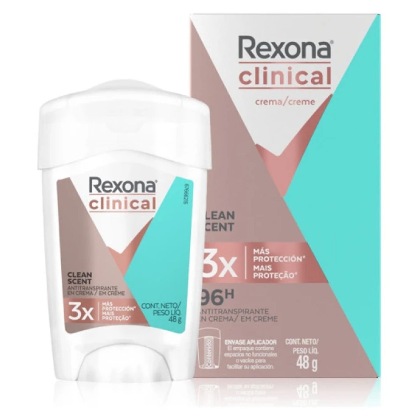 Antitranspirante Rexona Clinical Clean Scent Crema 48 G