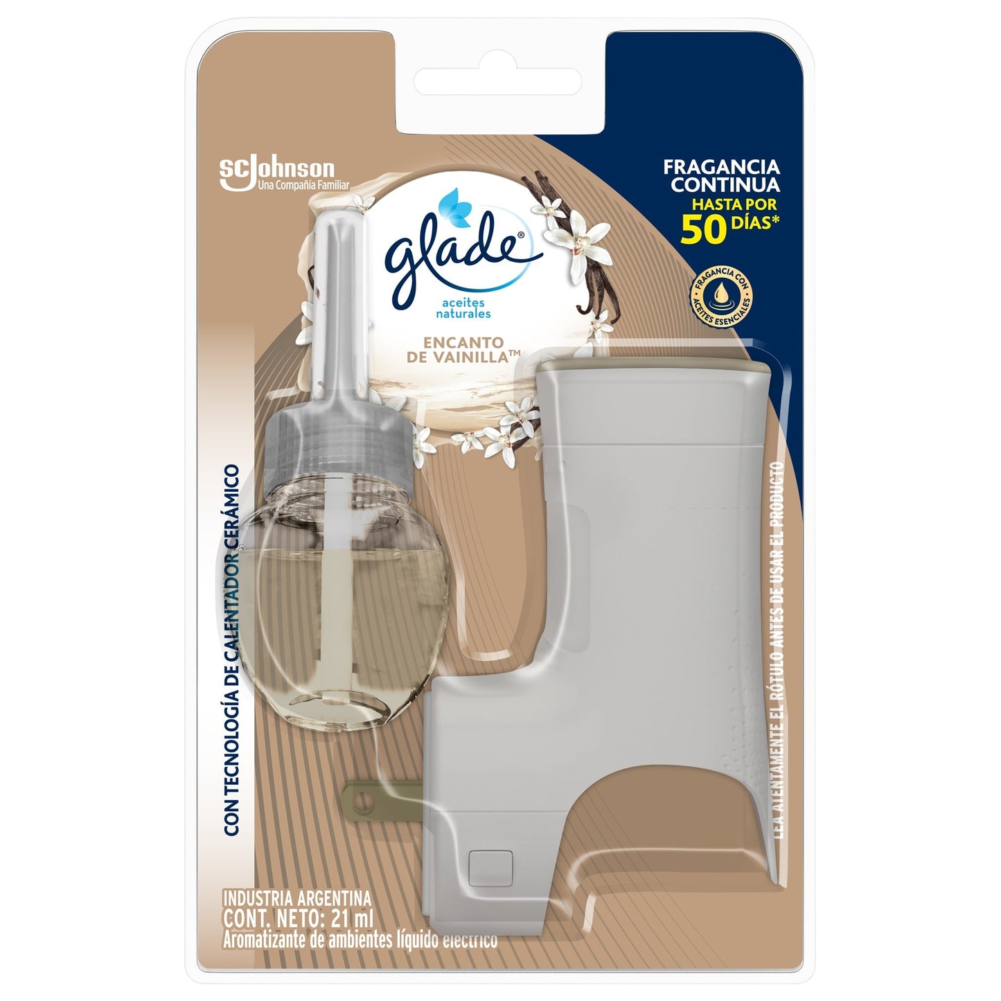 Aceites Naturales Glade Encanto De Vainilla Aparato + Repuesto 21 Ml