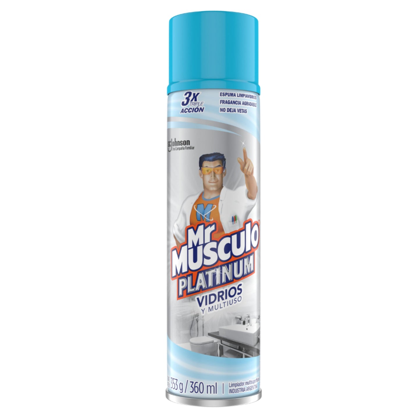 Mr. Músculo Límpia Vidrios Platinum Aerosol 360 Ml