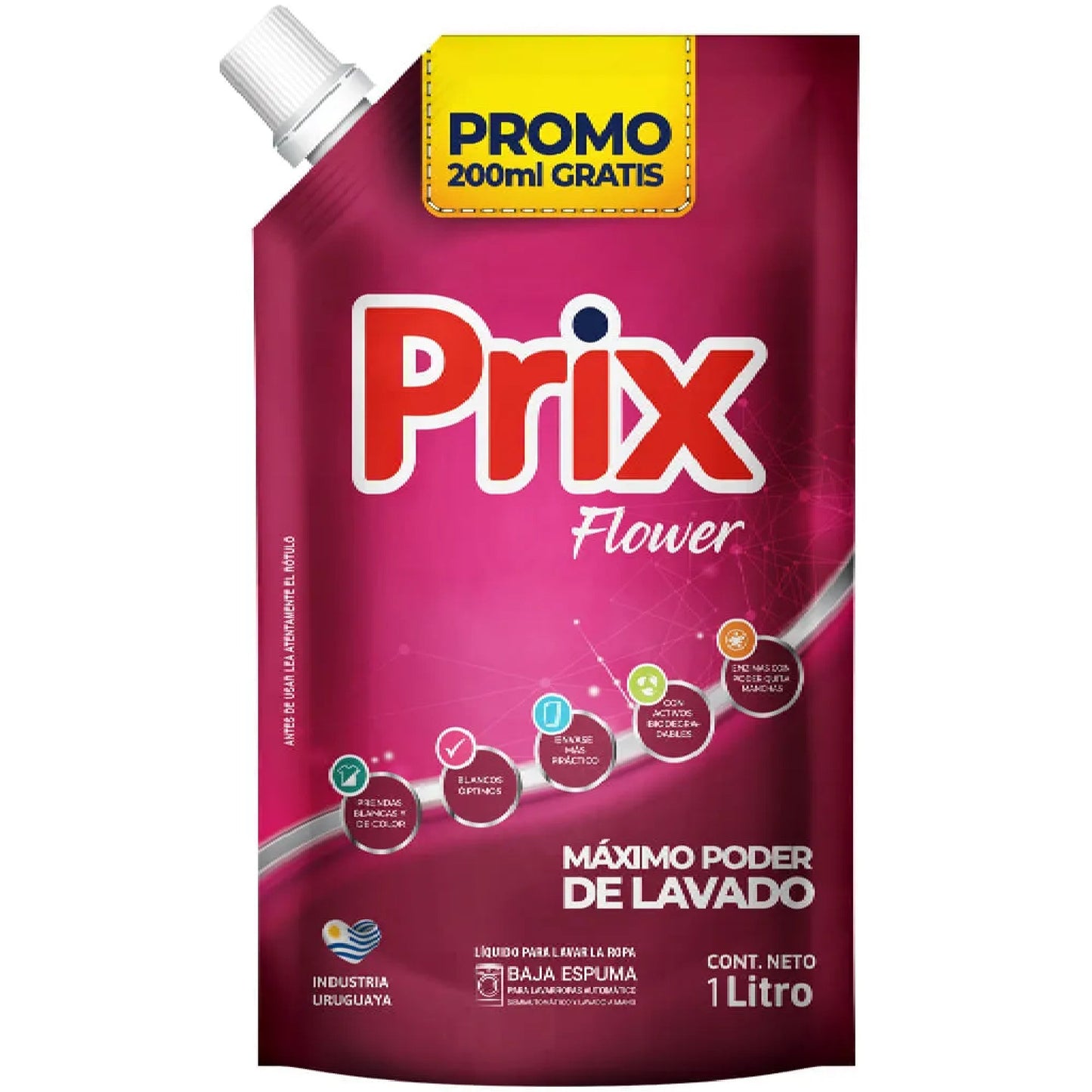 Jabón Líquido Prix Flower Baja Espuma 1 L
