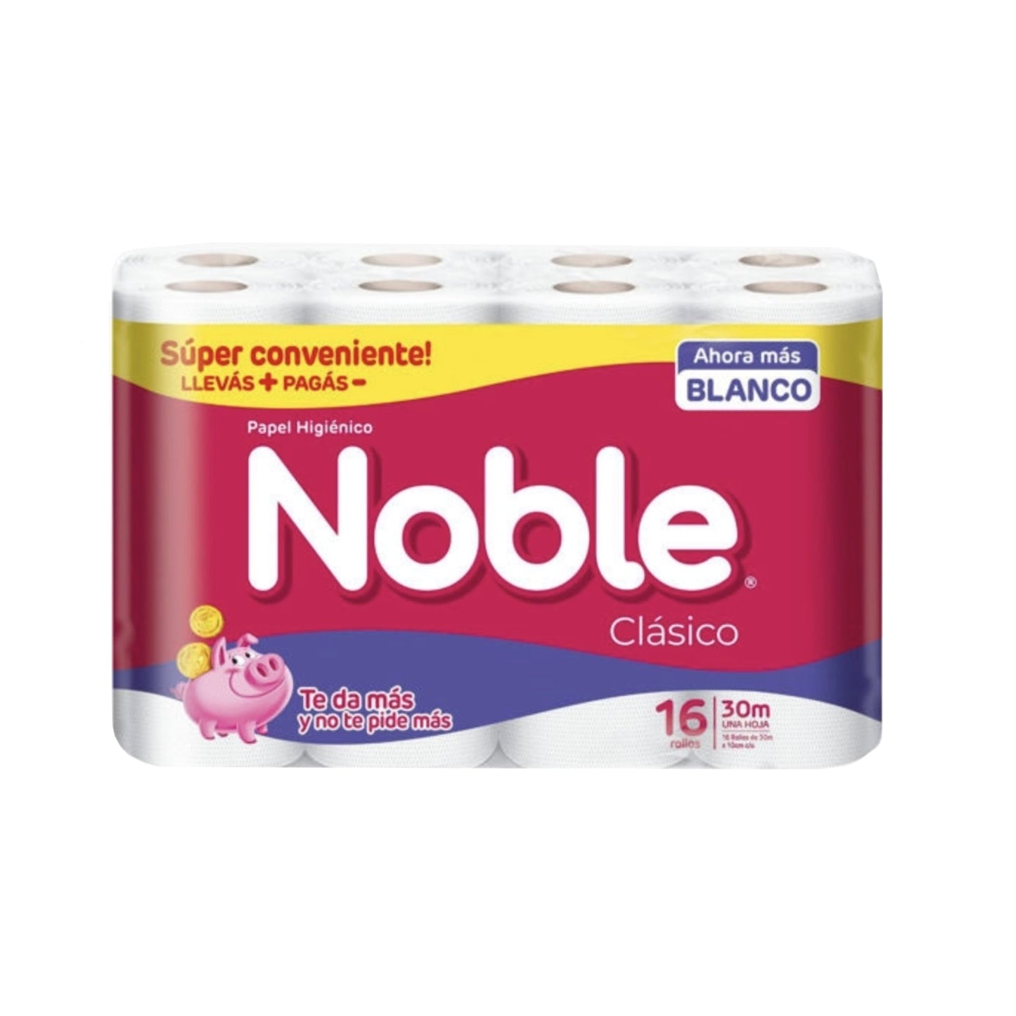 Papel Higiénico Noble 16 Unidades 30 M Cada Unidad