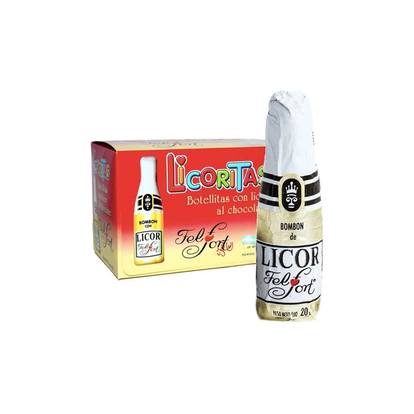 Botellitas Con Licor Al Chocolate Licoritas Caja 25 Unidades