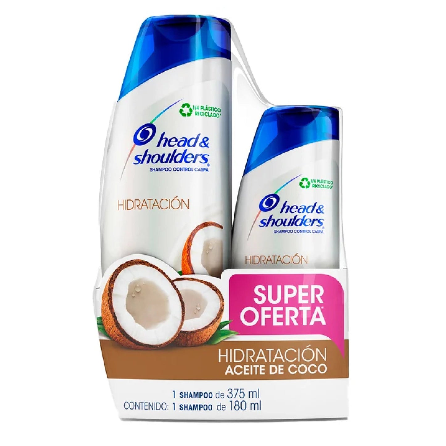 Shampoo Head Shoulders Aceite Coco-hidratacion 375 Cc + 180 Cc De regalo