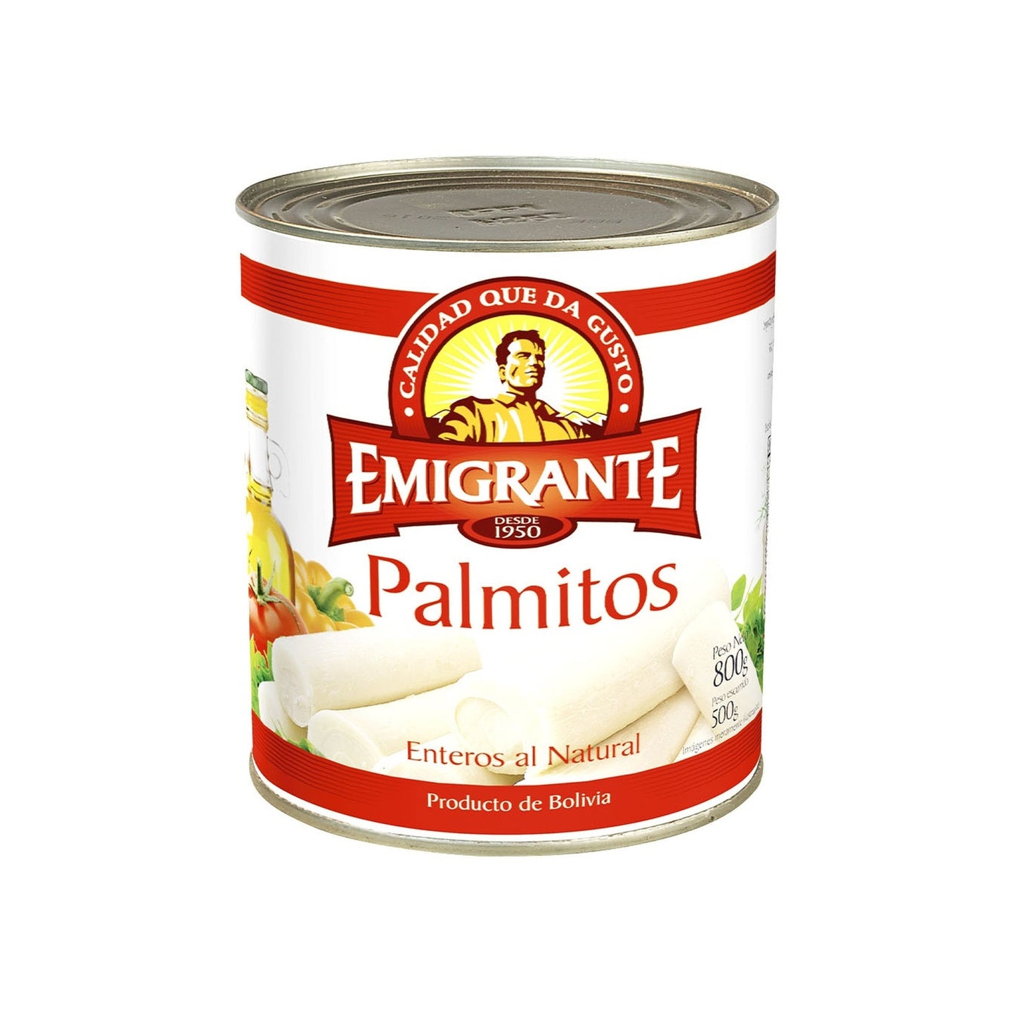 Palmitos Enteros Emigrante 800 G Con Abre Fácil