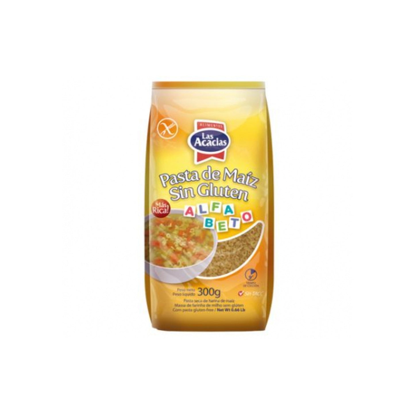 Fideos Las Acacias Maiz 300 G Sin Gluten Alfabeto