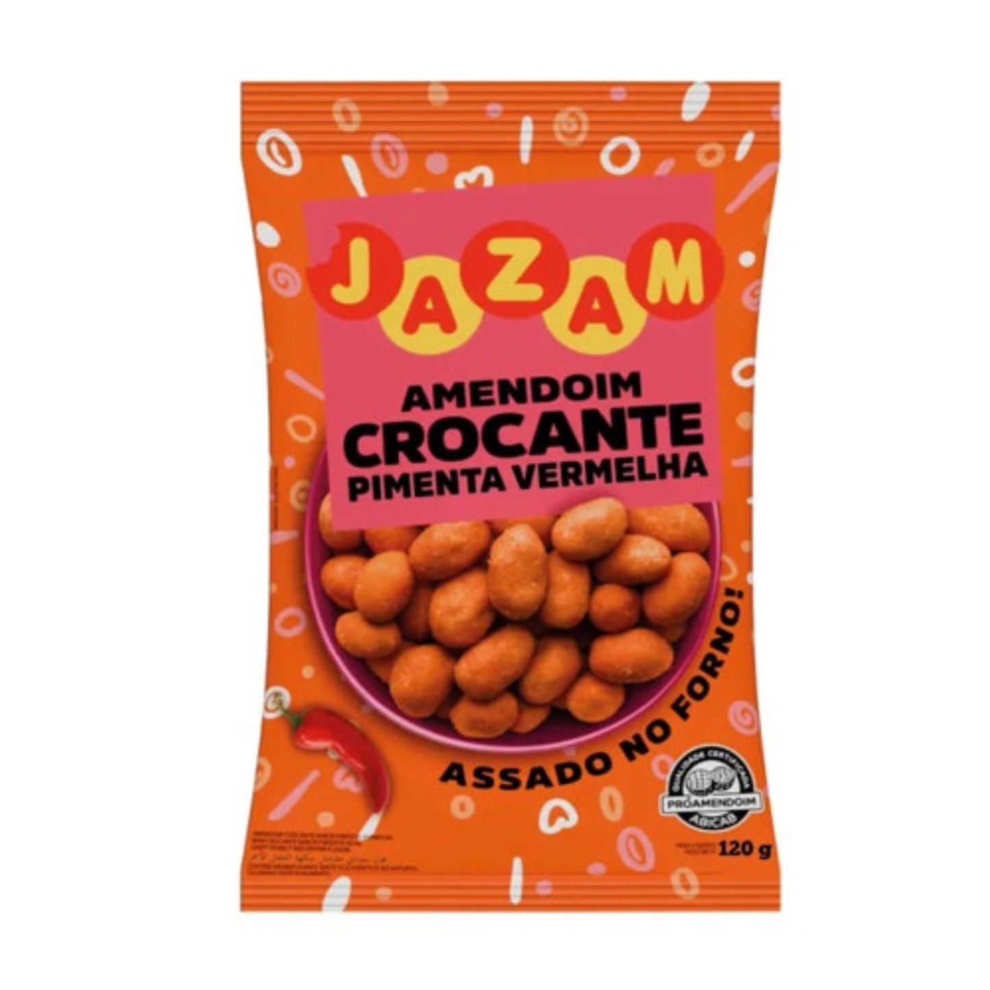 Mani Salado Crocante Amendoim Jazam Pimienta Roja 120 G