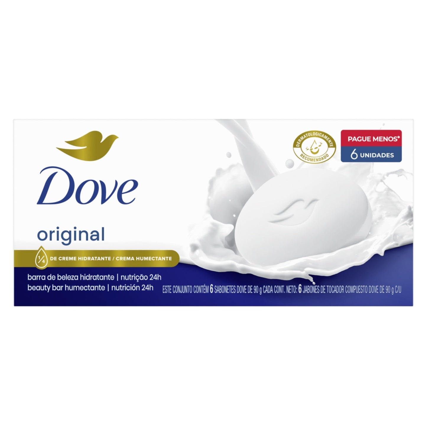 Jabón Dove Original Pack 6 Unidades 90 G Cada Unidad