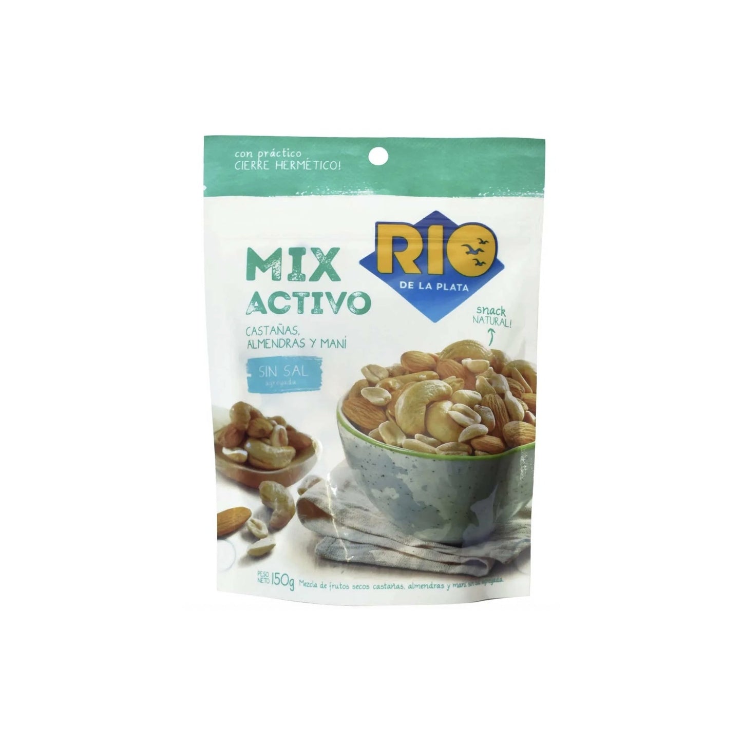 Mix Activo Rio De La Plata 150 G Sin Sal, Castañas, Almendras y Mani