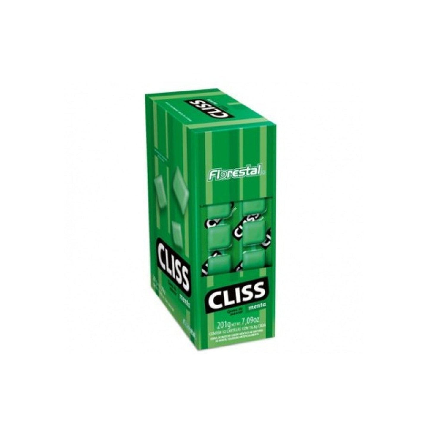 Chicle Cliss Florestal Blister de 12 En Caja De 12 Menta