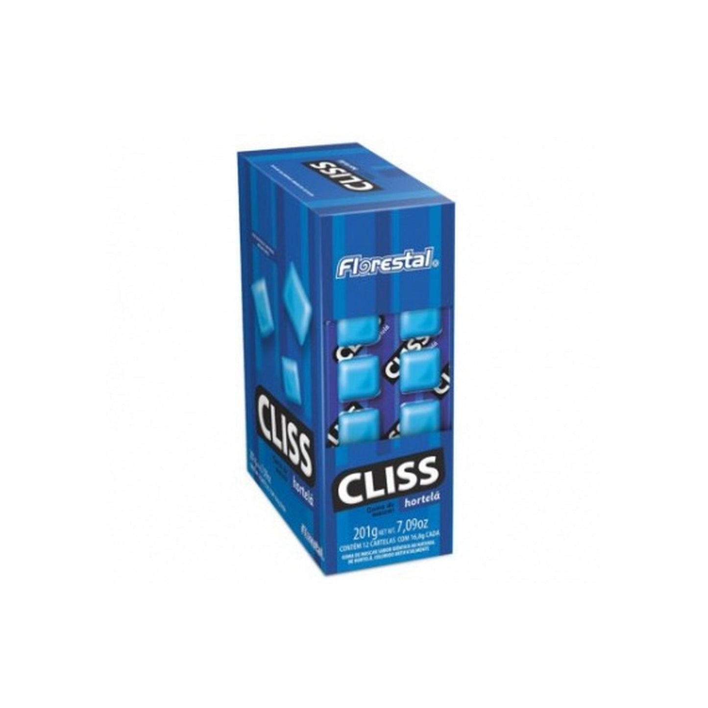 Chicle Cliss Florestal Blister de 12 En Caja De 12 Menta Fuerte