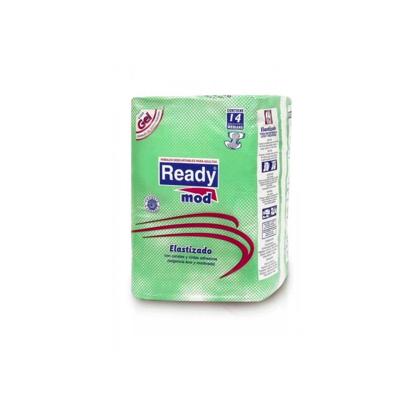 Pañal Adulto Readymod Incontinencia Leve Talle M 14 Unidades Hasta 75 Kg