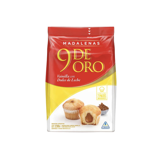 Magdalenas 9 De Oro Vainilla Con Dulce De Leche 230 G