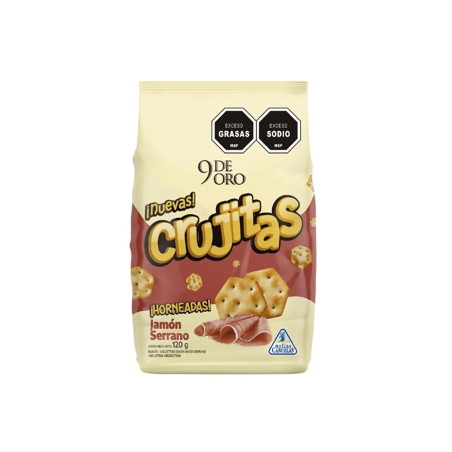 Galletitas 9 De Oro Crujitas Horneadas Jamón Serrano 120 G