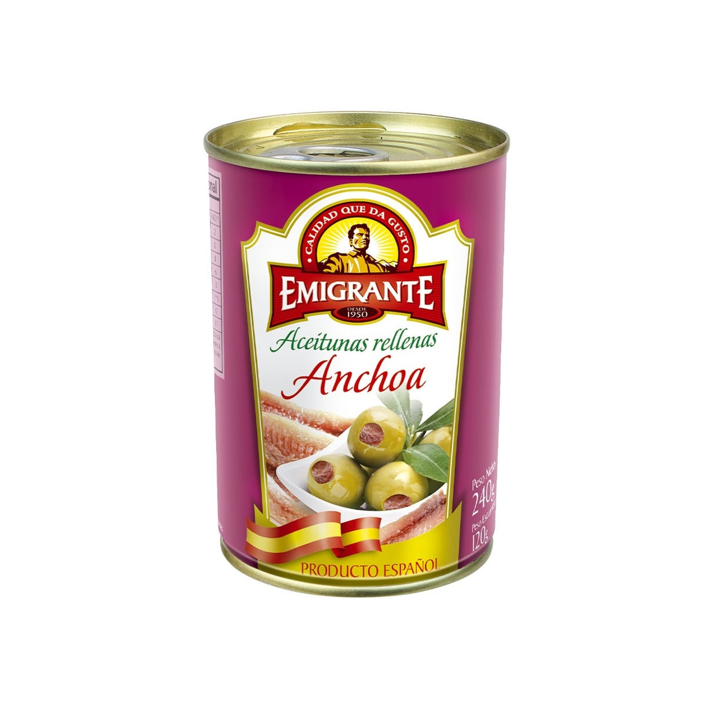 Aceitunas Rellenas Emigrante 240 G Anchoa