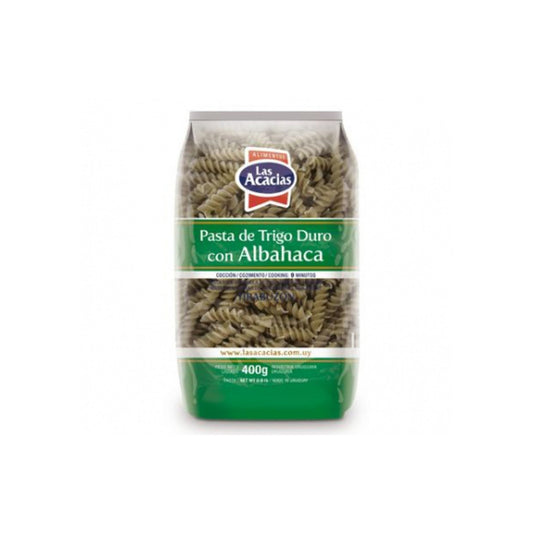 Fideo Las Acacias Trigo Duro Albahaca 400 G Tirabuzón