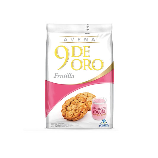 Cookies Con Avena, Yogurt Y Frutilla 9 De Oro 120 G