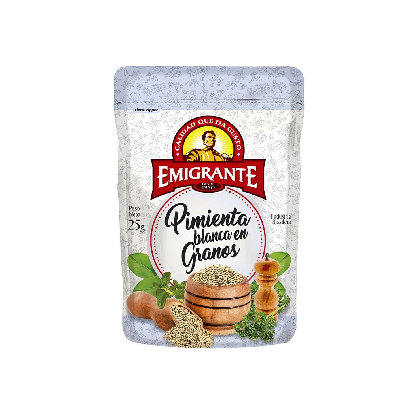 Pimienta Blanca Grano Emigrante 25 G Con Abre Fácil