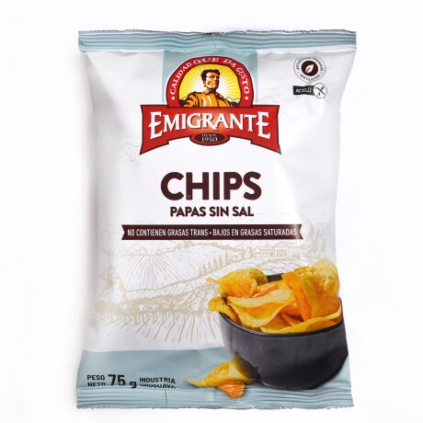 Chips De Papa Sin Sal Emigrante 75 G