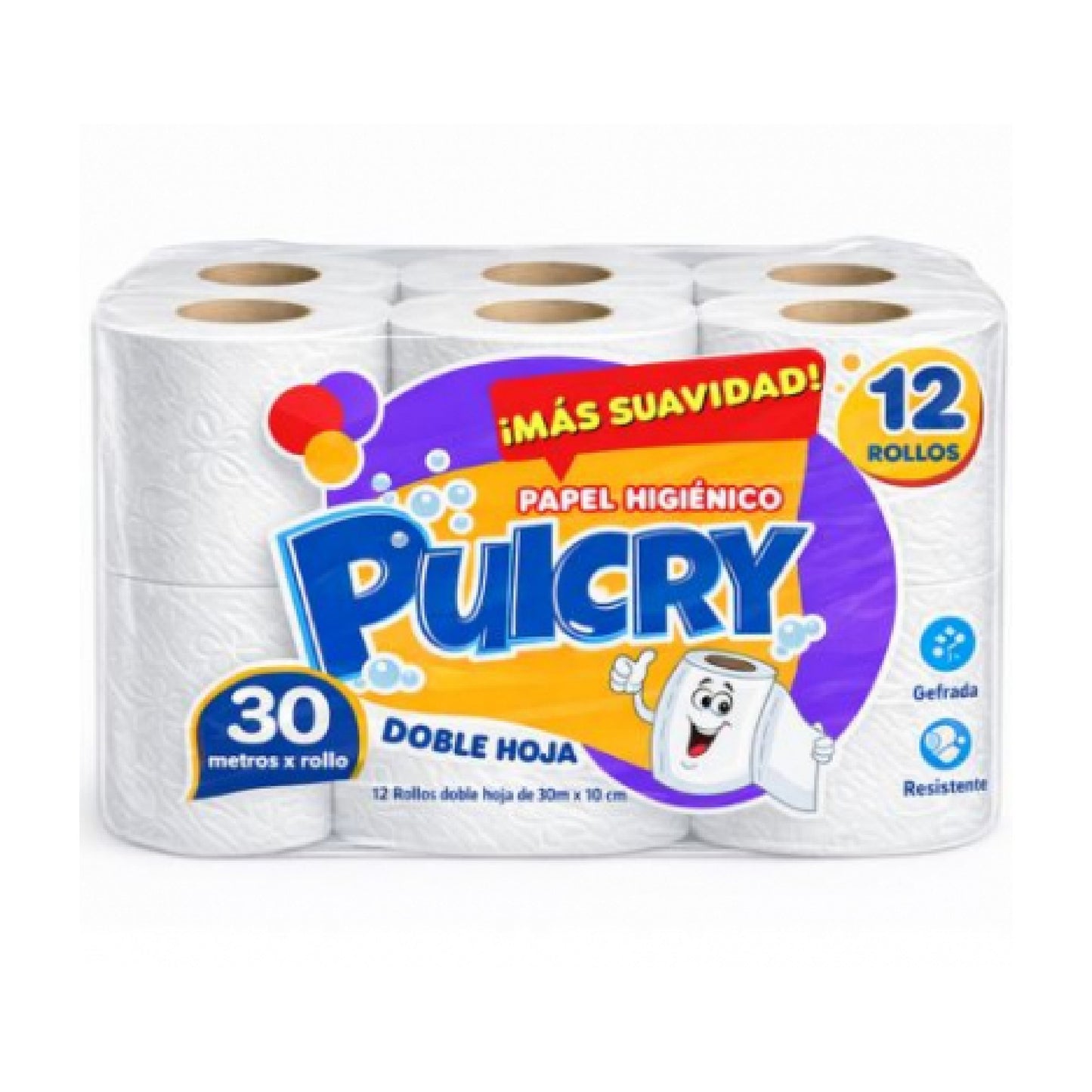 Papel Higienico Pulcry Doble Hoja 12 Rollos 30 M