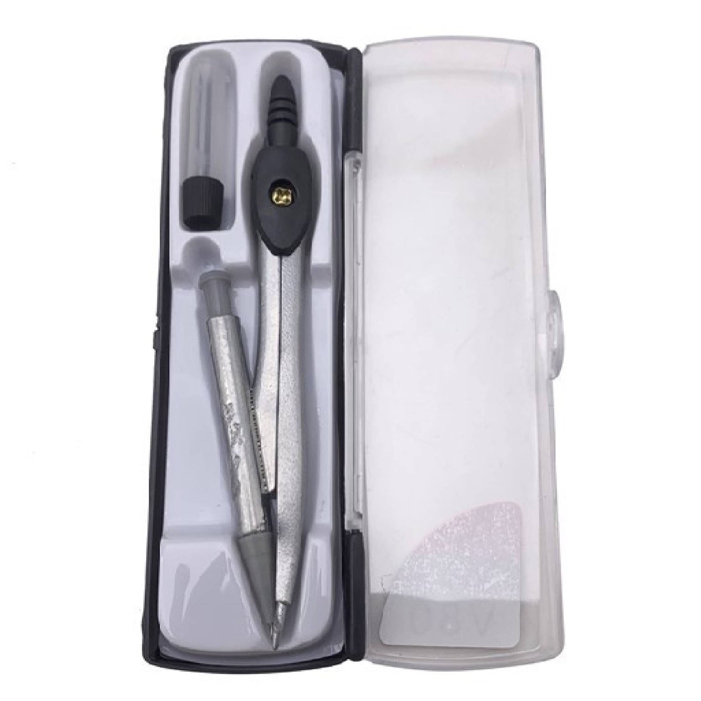 Compas Metalico Con Lapiz Mecanico En Caja Plastica