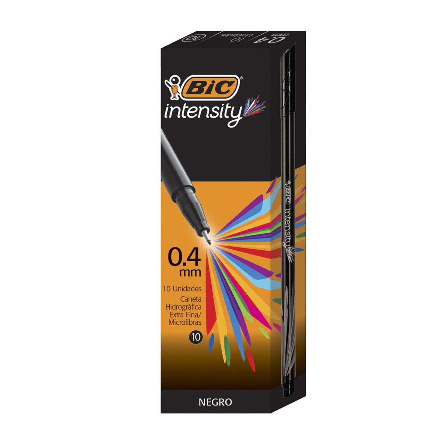 Microfibra Bic Intensity En Caja X 10 Negro