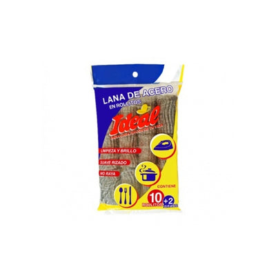 Esponja Lana De Acero Ideal 10 Unidades + 2 De Regalo