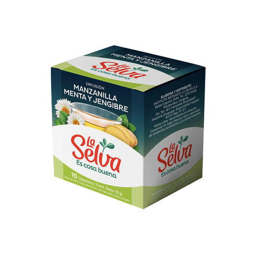 Te La Selva 10 Sobres Manzanilla Jengibre Menta