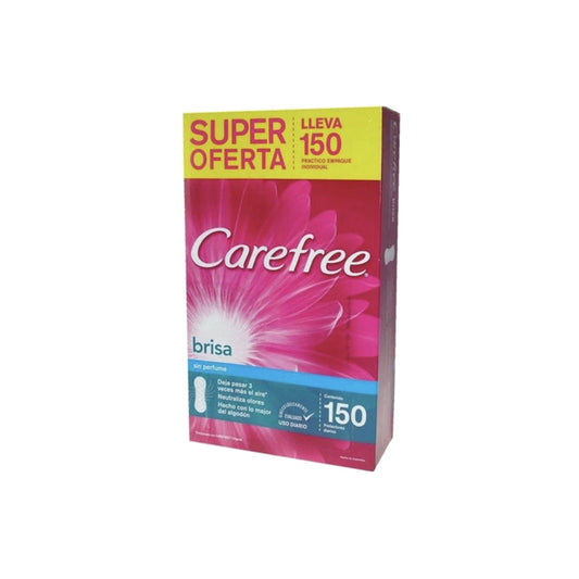 Protector Diario Carefree Brisa Sin Perfume Pack 150 Unidades