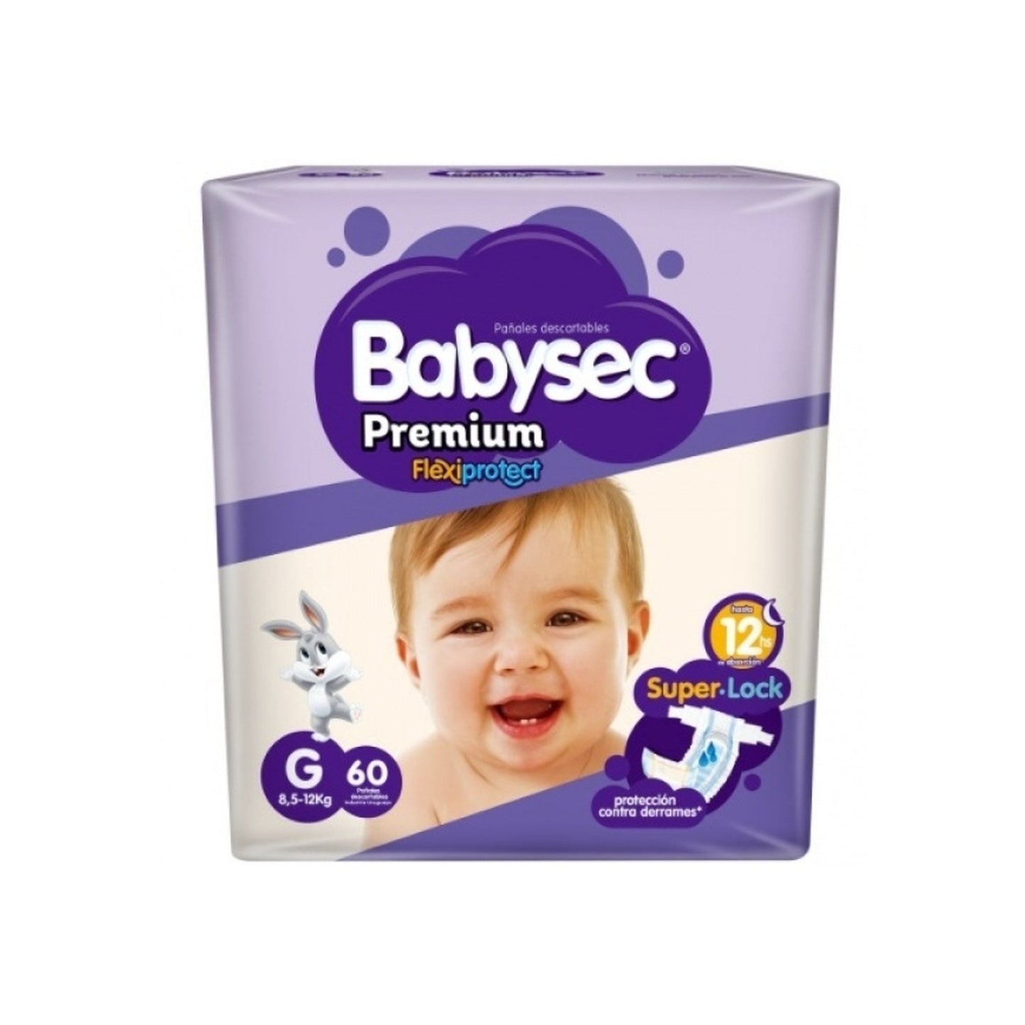 Pañal Babysec Premium Jumbo Pack Talle G 60 Unidades Hasta 12 Kg