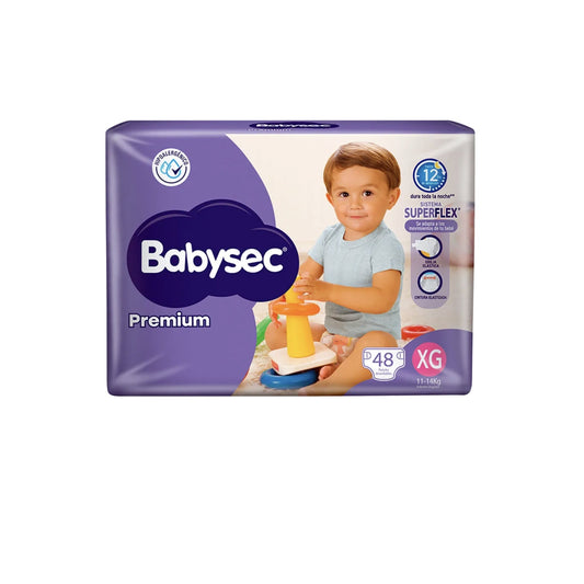 Pañal Babysec Premium Jumbo Pack Talle XG 48 Unidades Hasta 14 Kg