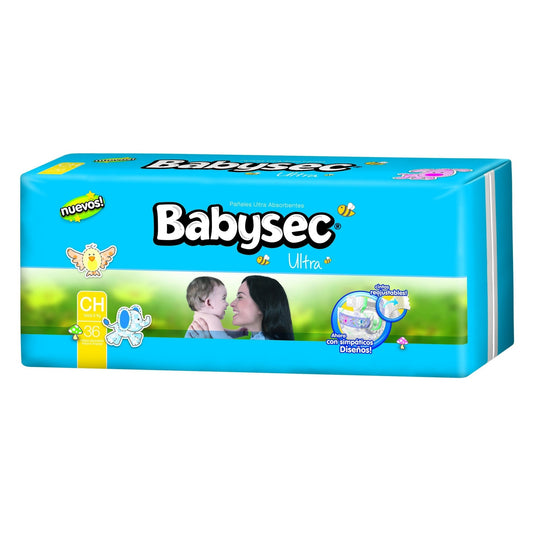 Pañal Babysec Ultra Hiper Pack Talle CH 36 Unidades Hasta 6 Kg