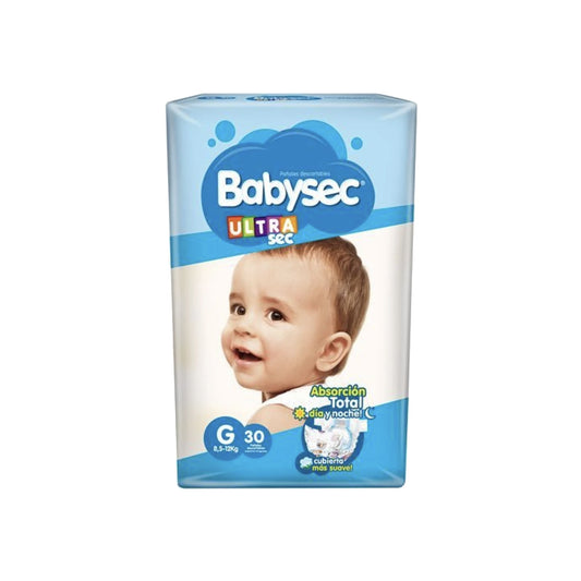 Pañal Babysec Ultra Hiper Pack Talle G 30 Unidades Hasta 12 Kg