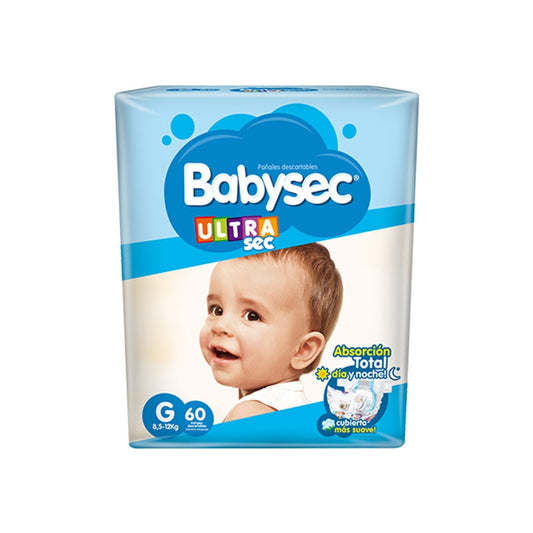 Pañal Babysec Ultra Talle G 60 Unidades Hasta 12 Kg