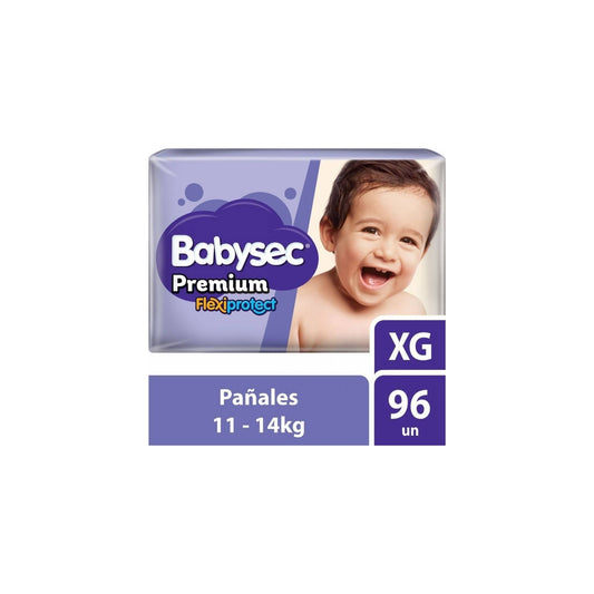 Pañal Babysec Premium Super Jumbo Talle XG 96 Unidades Hasta 14 Kg