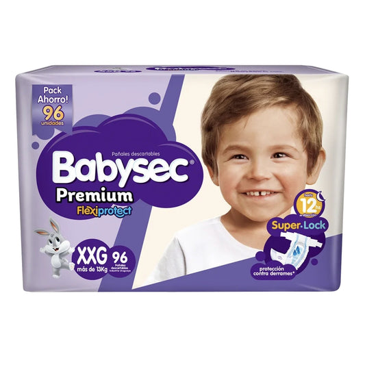 Pañal Babysec Premium Super Jumbo Talle  XXG 96 Unidades Más 13 Kg