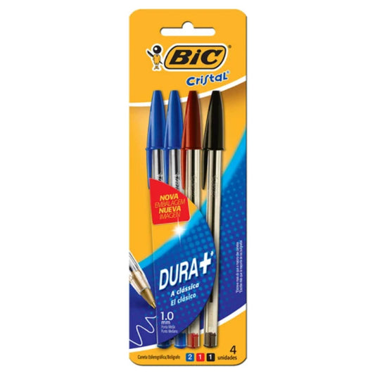 Boligrafo Bic Cristal Blister X 4 Unidades 2 Azul/rojo/negro