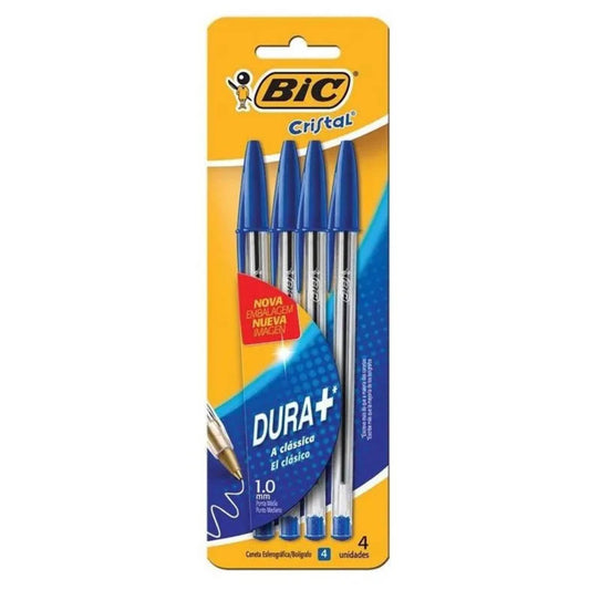 Boligrafo Bic Cristal Blister X 4 Unidades Azul