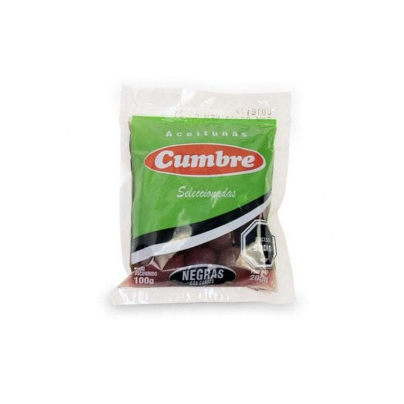 Aceitunas Negras Con Carozo Cumbre 100 G