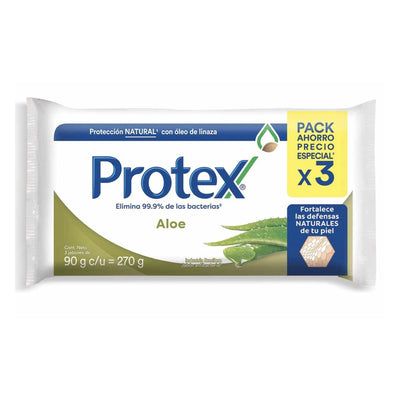Jabón Tocador Protex Aloe Pack 3 Unidades 90 G Cada Unidad