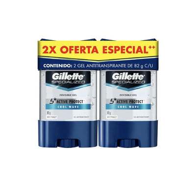 Desodorante Gillette Invinsible Gel Cool Wave Pack 2 Unidades 82 G Cada Unidad