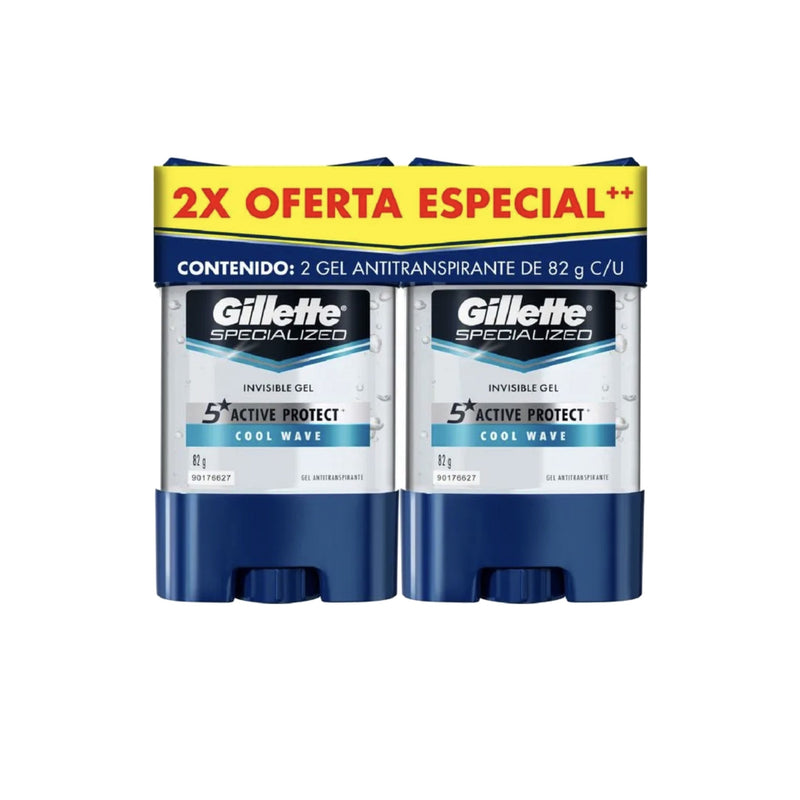 Desodorante Gillette Invinsible Gel Cool Wave Pack 2 Unidades 82 G Cada Unidad