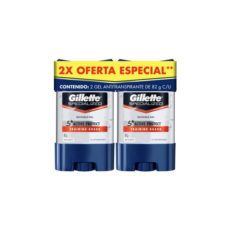 Desodorante Gillette Invinsible Gel Training Guard Pack 2 Unidades 82 G Cada Unidad