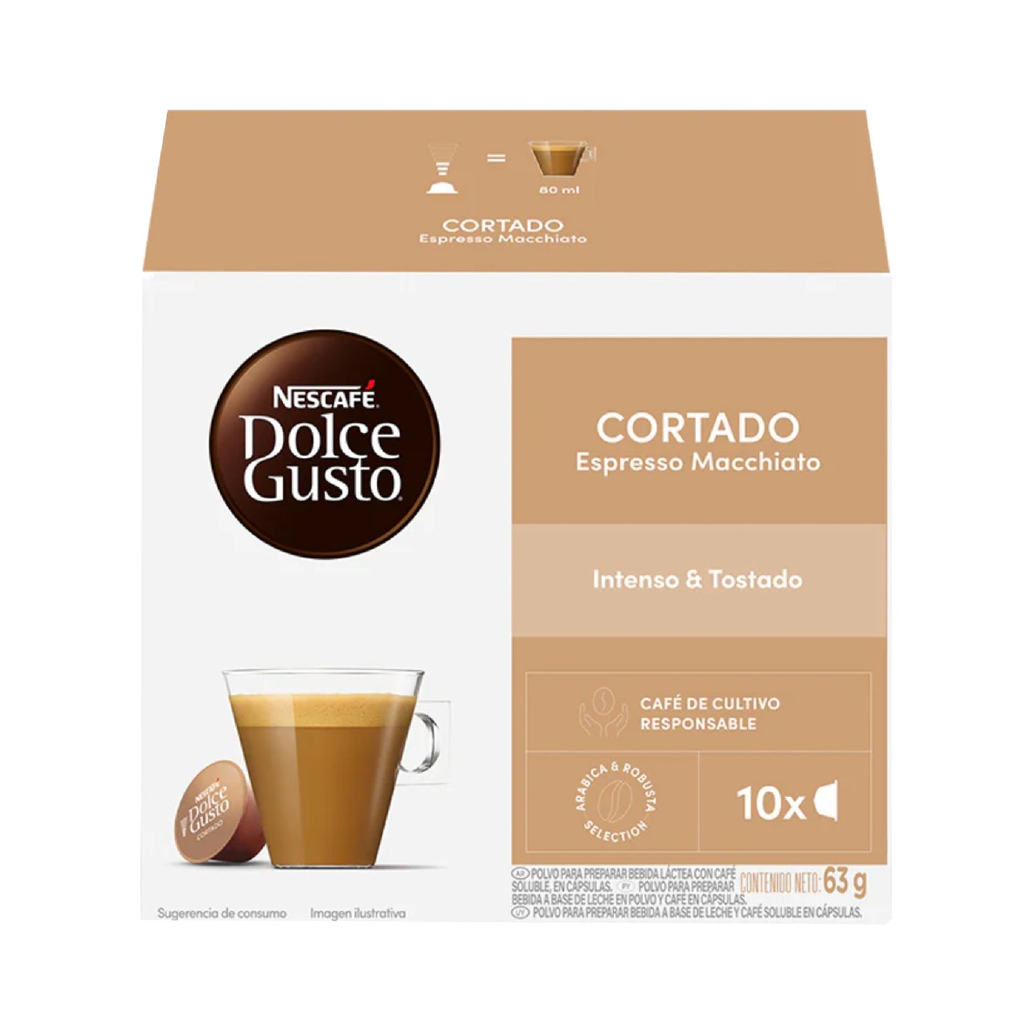 Nescafé Dolce Gusto Cortado Espresso Macchiato 10 Cápsulas