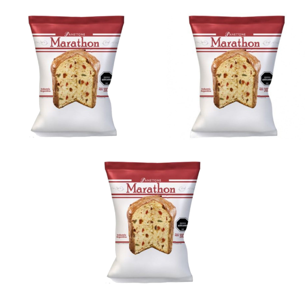 Panettone Marathon Con Frutas 300 G Pack 3 Unidades